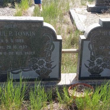 TONKIN Samuel P. 1889-1937 &amp; Aletta J. VAN VUUREN 1905-1955
