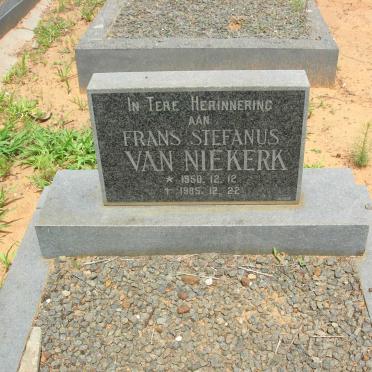 NIEKERK Frans Stefanus, van 1950-1985