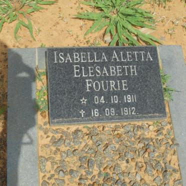 FOURIE Isabella Aletta Elesabeth 1911-1912