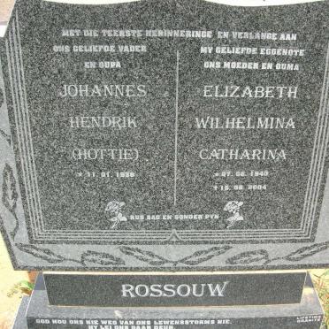 ROSSOUW Johannes Hendrik 1938- &amp; Elizabeth Wilhelmina Catharina 1940-2004