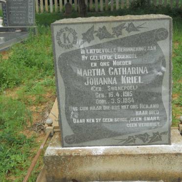KRIEL Martha Catharina Johanna nee SWANEPOEL 1915-1954