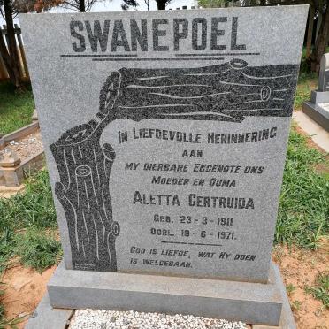 SWANEPOEL Aletta Gertruida 1911-1971