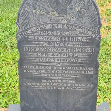 DUMINY Jacoba Hendrina nee JANSE VAN RENSBURG 1883-1950