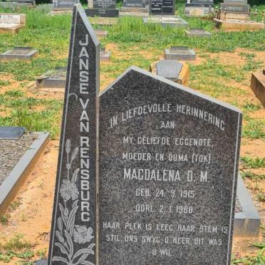 RENSBURG Magdalena D.M., Janse van 1915-1980