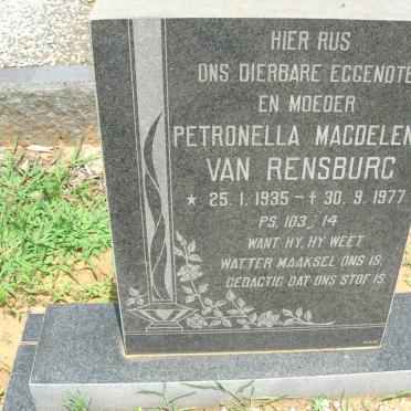 RENSBURG Petronella Magdelena, van 1935-1977