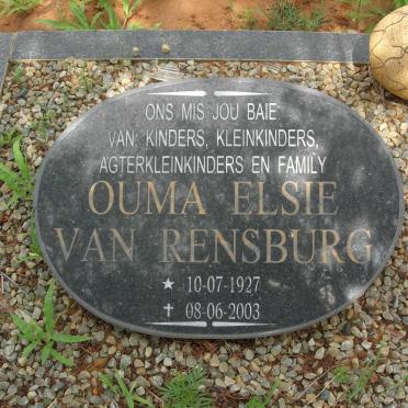 RENSBURG Elsie, van 1927-2003