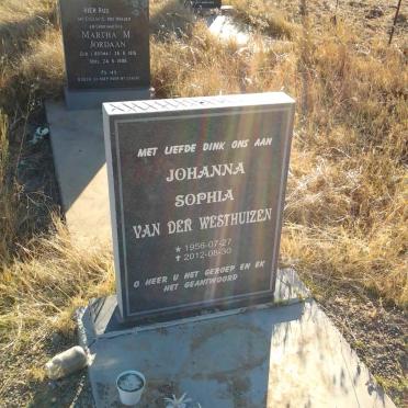 WESTHUIZEN Johanna Sophia, van der 1956-2012