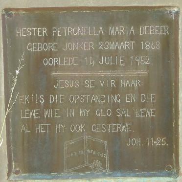 BEER Hester Petronella Maria, de geb JONKER 1868-1952