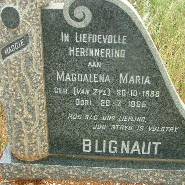 BLIGNAUT Magdalena Maria nee VAN ZYL 1938-1965