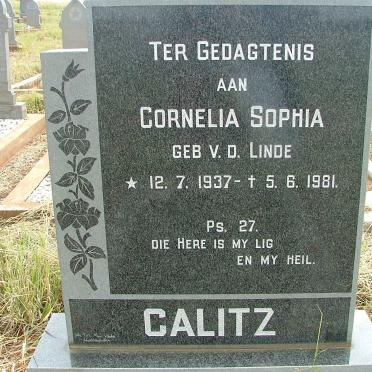 CALITZ Cornelia Sophia nee  V.D.LINDE 1937-1981