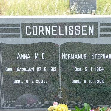 CORNELISSEN Hermanus Stephanus 1904-1981 &amp;  Anna M.C. GROBLER 1913-2003