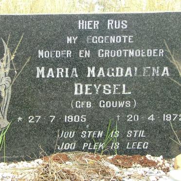 DEYSEL Maria Magdalena geb. GOUWS 1905-1972