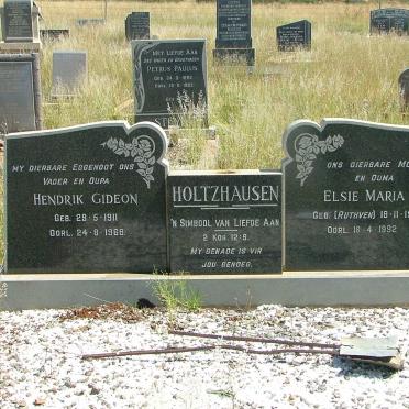 HOLTZHAUSEN Hendrik Gideon 1911-1968 &amp; Elsie Maria  RUTHVEN  1909-1992