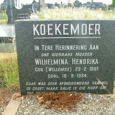 KOEKEMOER Wilhelmina Hendrika nee  WILLEMSE 1897-1964