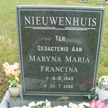NIEUWENHUIS  Maryna Maria Francina 1943-2000