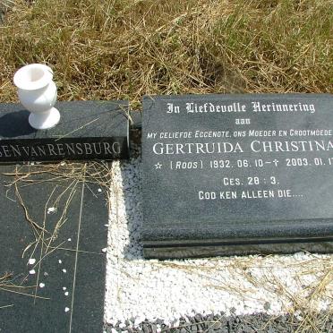 RENSBURG Gertruida Christina, Jansen van nee  ROOS 1932-2003
