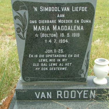 ROOYEN Maria Magdalena, van nee BOLTON 1919-1994