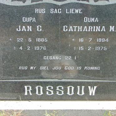 ROSSOUW Jan C. 1886-1976 &amp; Catharina M. 1894-1975