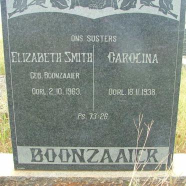 SMITH Elizabeth nee  BOONZAAIER  -1963 :: BOONZAAIER Carolina  -1938