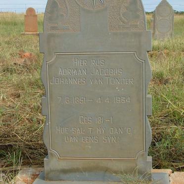 TONDER Adriaan Jacobus Johannes, van 1851-1934