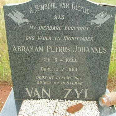 ZYL Abraham Petrus Johannes, van 1893-1964