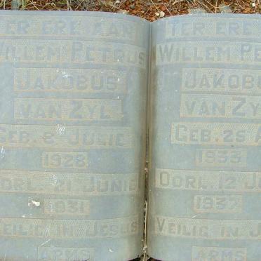 ZYL Willem Petrus Jakobus, van 1928-1931 :: VAN ZYL Willem Petrus Jakobus  1933-1937