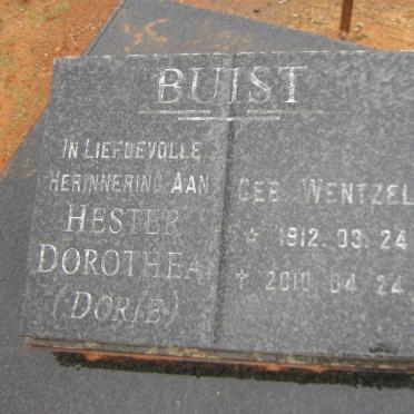 BUIST Hester Dorothea nee WENTZEL 1912-2010