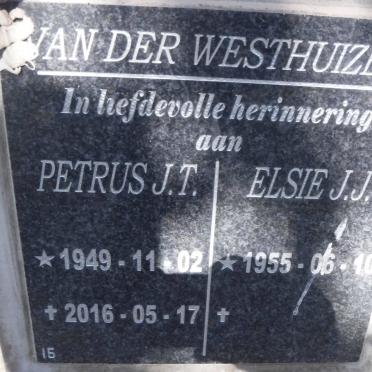 WESTHUIZEN Petrus J.T., van der 1949-2016 &amp; Elsie J.J. 1955-