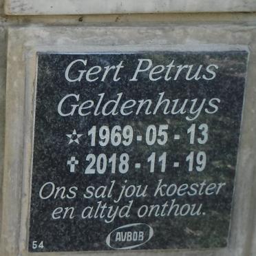 GELDENHUYS Gert Petrus 1969-2018