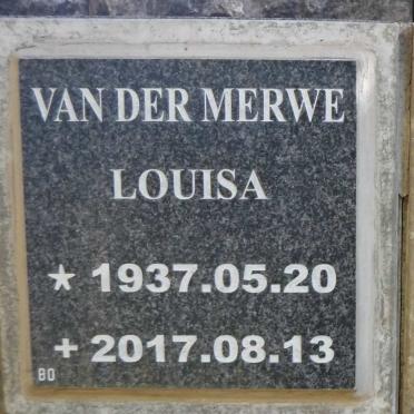 MERWE Louisa, van der 1937-2017