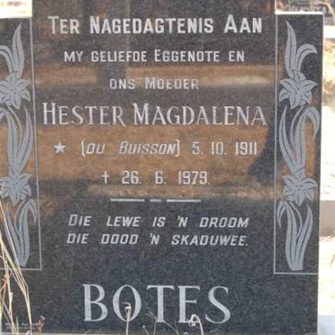 BOTES Hester Magdalena nee DU BUISSON 1911-1979