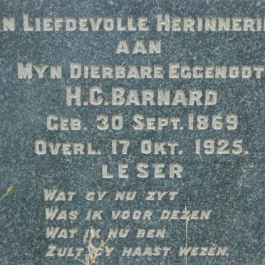 BARNARD H.C. 1869-1925