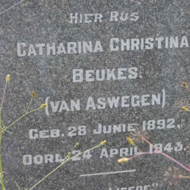 BEUKES Catharian Christina nee VAN ASWEGEN 1892-1943