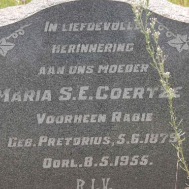 COERTZE Maria S.E. nee PRETORIUS 1879-1955
