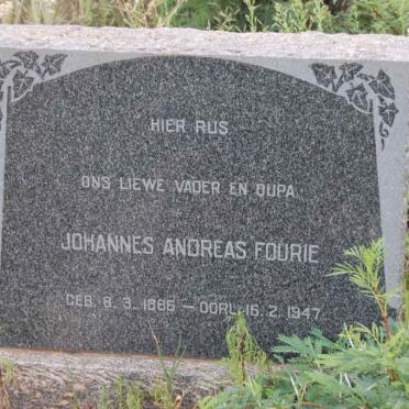 FOURIE Johannes Andreas 1886-1947