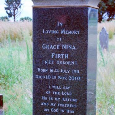 FIRTH John Garriock 1911-1980 :: FIRTH Grace Nina nee OSBORN 1911-2003 