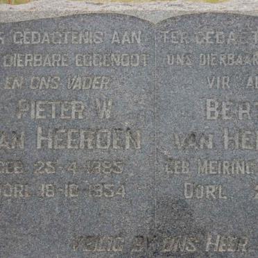 HEERDEN Pieter W. van 1885-1954 &amp; Bertha MEIRING 1903-1971