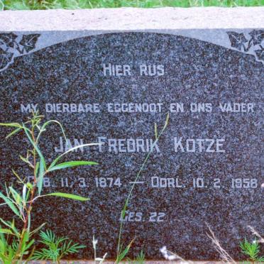 KOTZE Jan Frederik 1874-1958