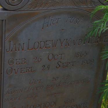 MERWE Jan Lodewyk, v.d. 1965-1909