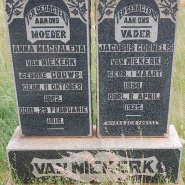NIEKERK Jacobus Cornelis , van 1850-1925 &amp; Anna Magdalena GOUWS 1862-1916