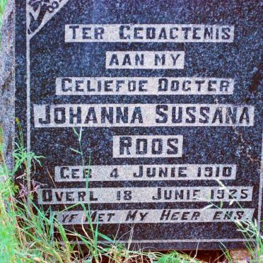 ROOS Johanna Sussana 1910-1925