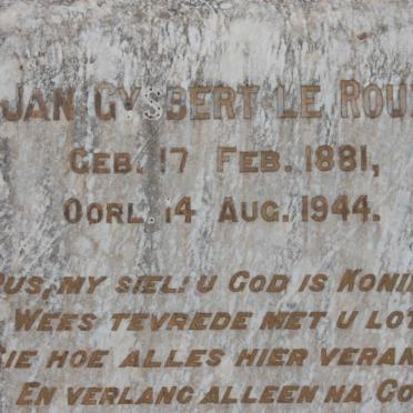 ROUX Jan Gysbert, le 1881-1944