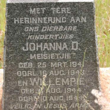 SWANEPOEL Johanna D. 1941-1943 :: SWANEPOEL Willempie 1944-1944