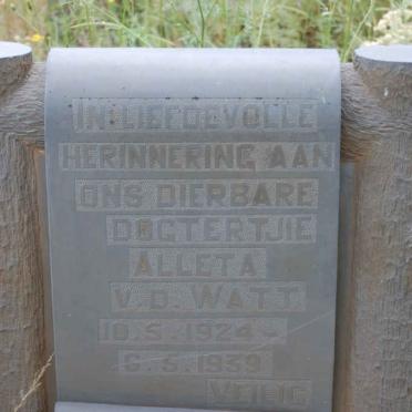 WATT Aletta, v.d. 1924-1939