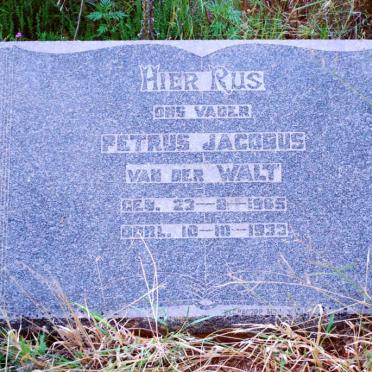 WALT Petrus Jacobus, van der 1865-1933