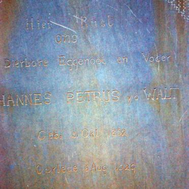 WALT Johannes Petrus, v.d. 1852-1929 
