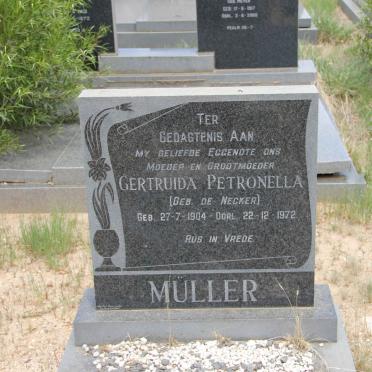 MULLER Gertruida Petronella nee DE NECKER 1904-1972