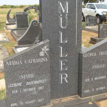 MULLER George Frederick 1896-1982 &amp; Maria Catharina BADENHORST 1907-1987