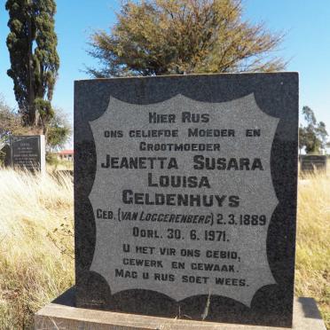 GELDENHUYS Jeanetta Susara Louisa nee VAN LOGGERENBERG 1889-1971