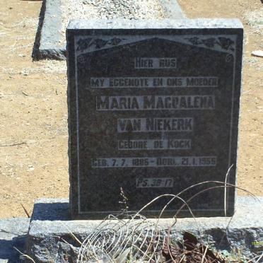 NIEKERK Maria Magdalena, van nee DE KOCK 1886-1955
